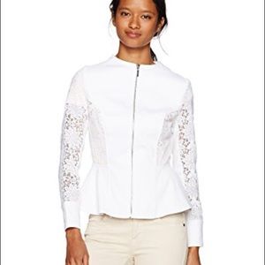Xoxo peplum white lace jacket